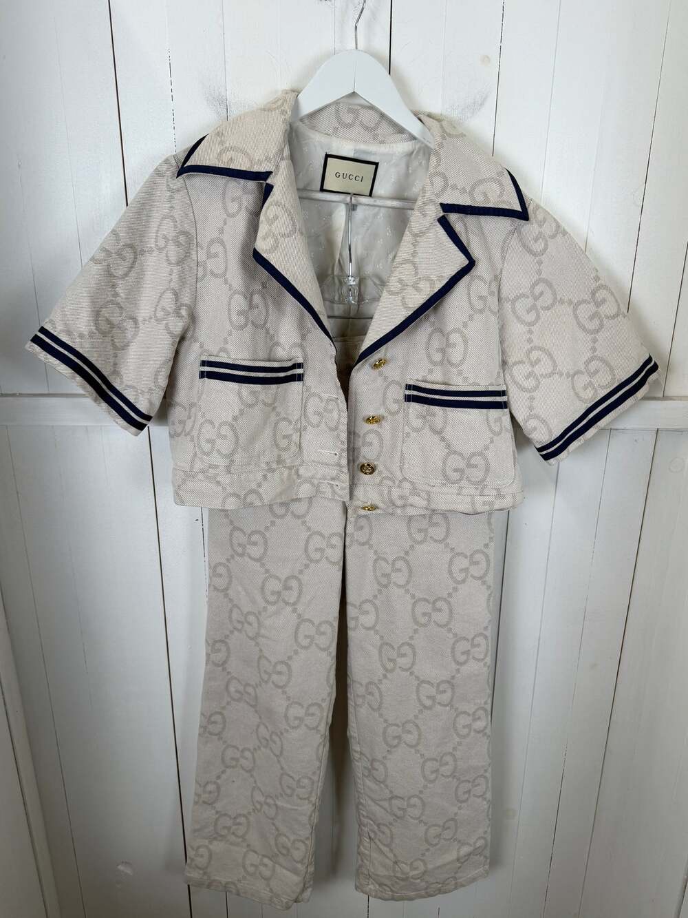 Gucci Jumbo GG Cream Cotton Outfit Set Women’s Size S NWOT